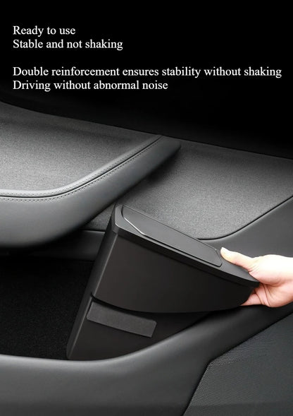 Front Door Storage Trash Can for Tesla Model Y Juniper 2025 Car Door Storage Box Multi Functional Storage Box Car Accessories