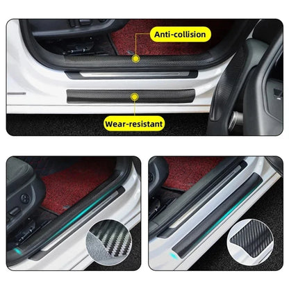 1-5m Nano Carbon Fiber Car Tape Sticker Door Mirror Protector Strip Waterproof Adhesive Protective Film DIY Accessory