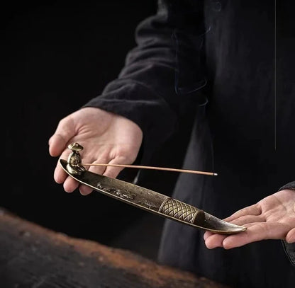 Creative Incense Holder Aromatherapy Ornament Incense Holder Boat Old Men Fishing Japanese Style Incense Stick Burner Home Decor