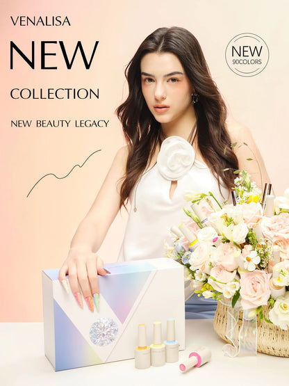 VENALISA 10ml Nail Gel Polish 90Colors HEMA/TPO Free UV LED Soak Off Long Lasting High Gloss Base TopCoat for Salon DIY Manicure