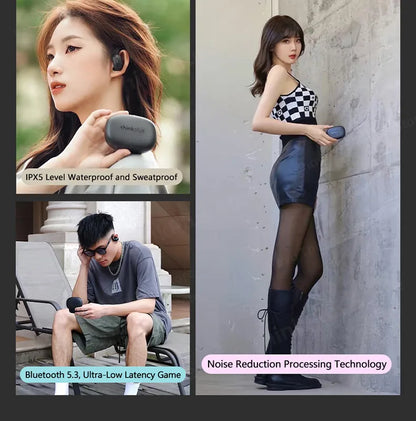 Lenovo LP75 TWS Wireless Bluetooth V5.3 Earphones IPX5 Digital Display Ear Hook Earbuds HiFi Stereo Noise Reduction Headphones