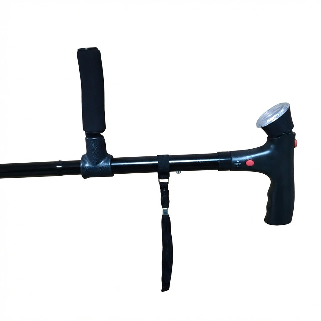Collapsible Telescopic Folding Cane Elder Cane LED With alarm Walking Trusty Sticks Elder Crutches for Mothers the Elder Fathers