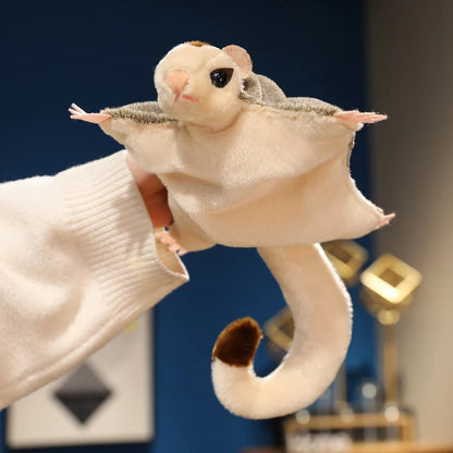 33cm Sugar Glider Soft Flying Squirrel Toy Long Tail Sugar Possum Stuffed Toy Hand Center Pets Funny Gift Home Halloween Decor