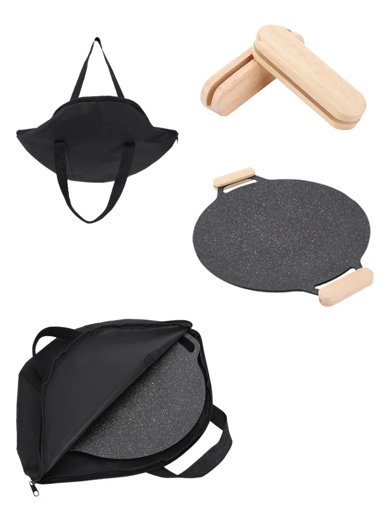 Baking Pan Caryying Case Bag/Handle Waterproof Grilling Pan Pouch Skillet Bag Wood Anti-scald Handle Outdoor BBQ Tool or Handle