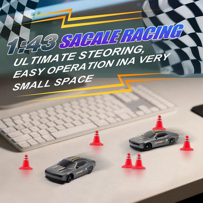 4WD Remote Control Desktop Car for Adults Kids 1/64 or 1/43 Mini Drift Racing High Speed RC Car with LED Lights Hobby Gift