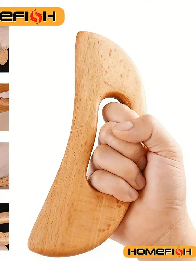 Wooden scraping therapy tools, scraping massage board, wooden half-moon-shaped scraping tools, body massage