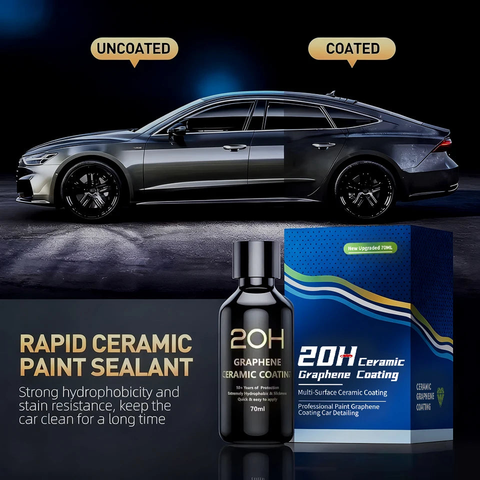 Graphene Ceramic Coating 20H/12H with Self Healing and UV Track Technology Car Detailing Professionals 10+ Years of Protection