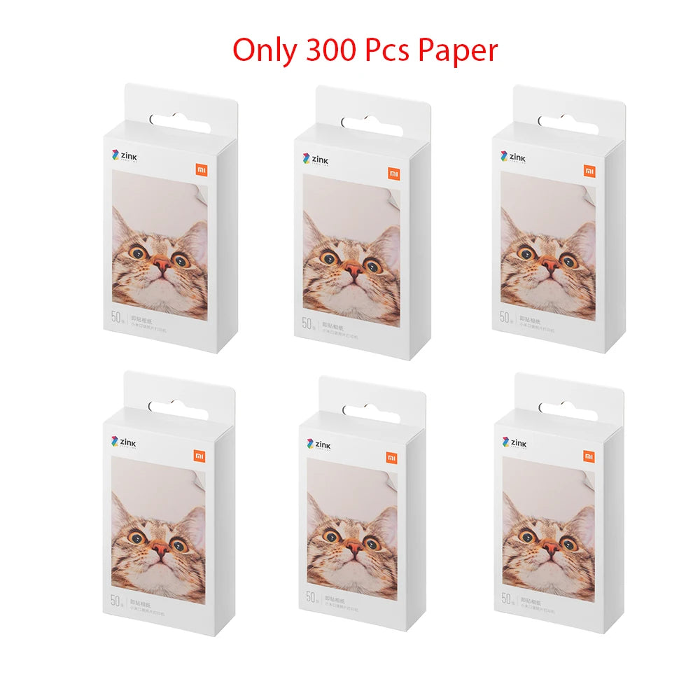 Original 100% Xiaomi ZINK Pocket Printer Paper Self-adhesive Photo Print 50pcs Sheets Xiaomi 3-inch Mini Pocket Photo Printer CN