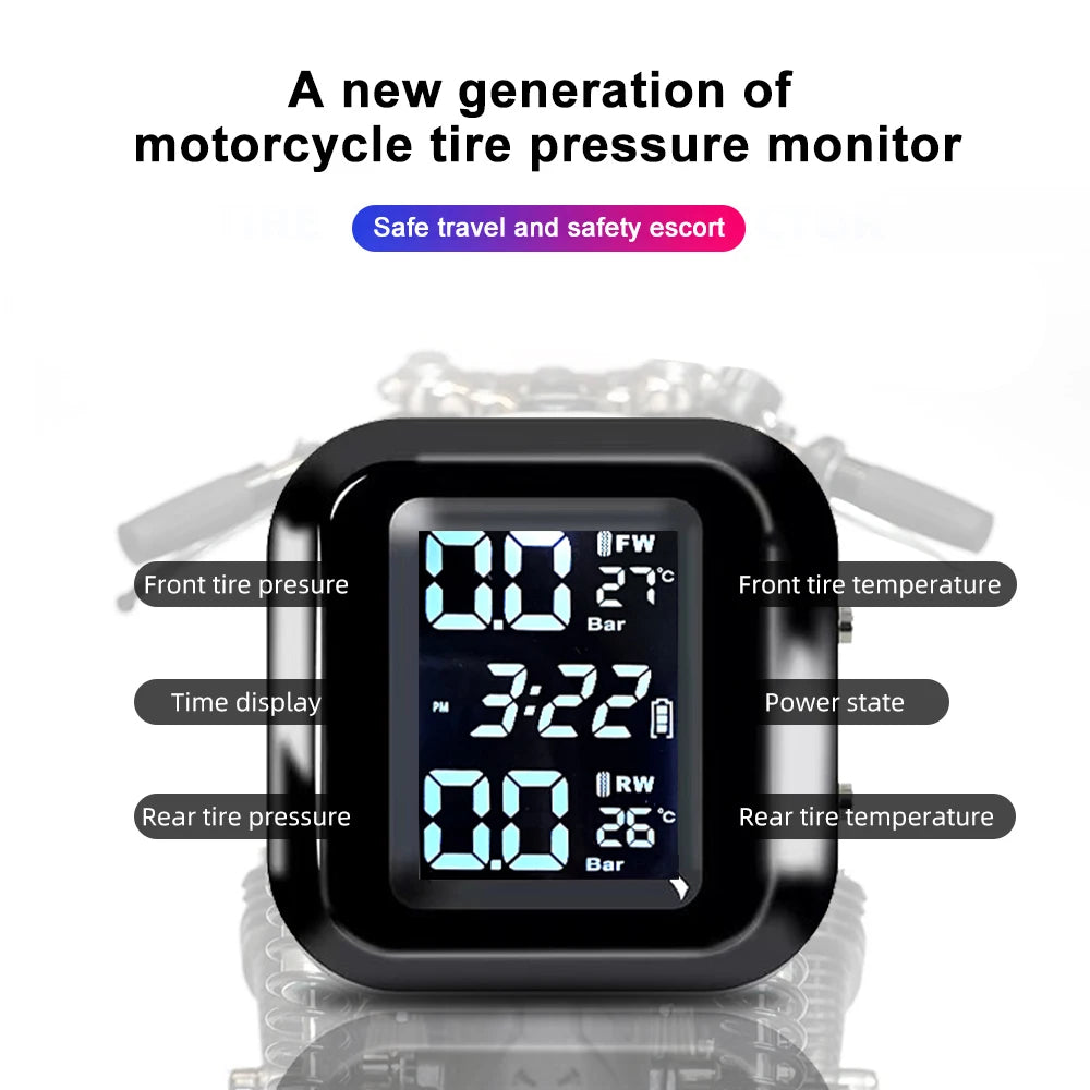 Motorcycle Tire Pressure Sensors Moto TMPS Tire Pressure Monitoring System 2 Wheel Tyre External Sensor for Motorbike Bicycle