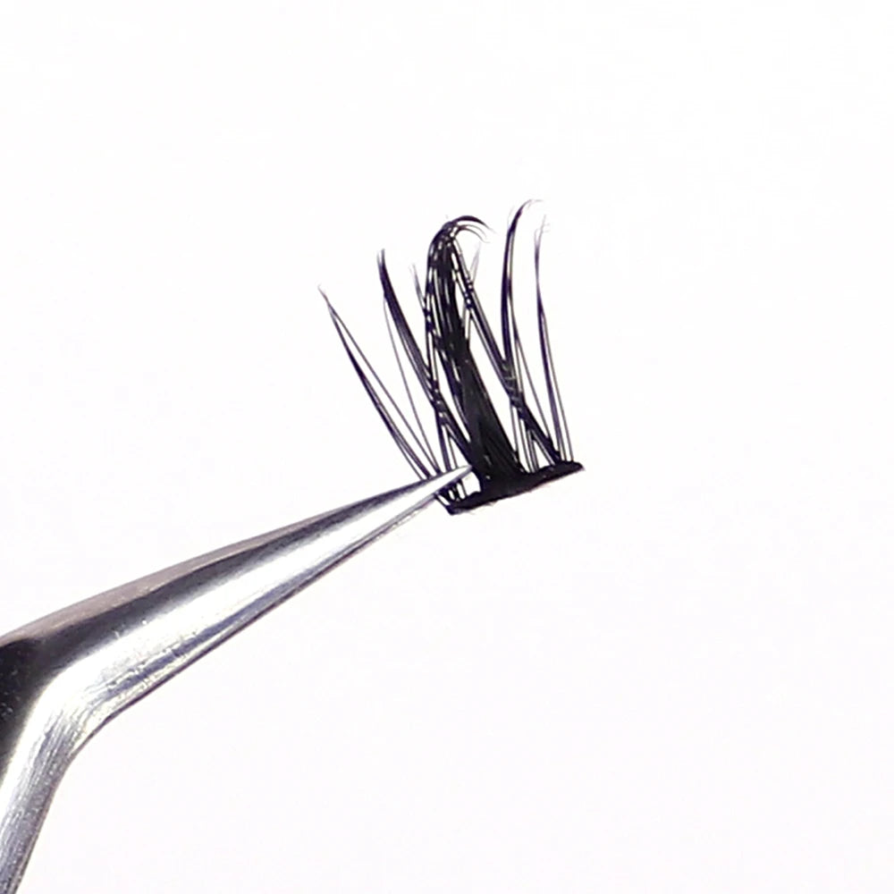160 Pcs Wheat-Ear Shape Fake Eyelashes Fine Stem, DIY Eyelash Extension, Thick Segmented Clusters, Comic Eyelashes