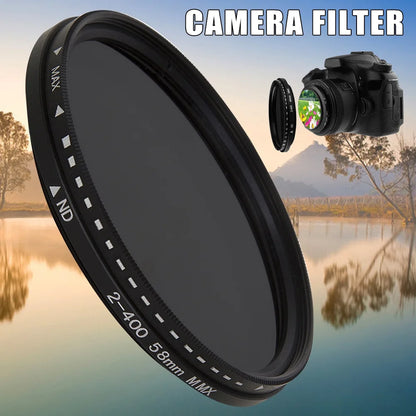 Digital SLR Camera Filter Dimmer Fader Variable ND Filter Adjust ND2 to ND400 Neutral Density for Camera Lens 37-82mm