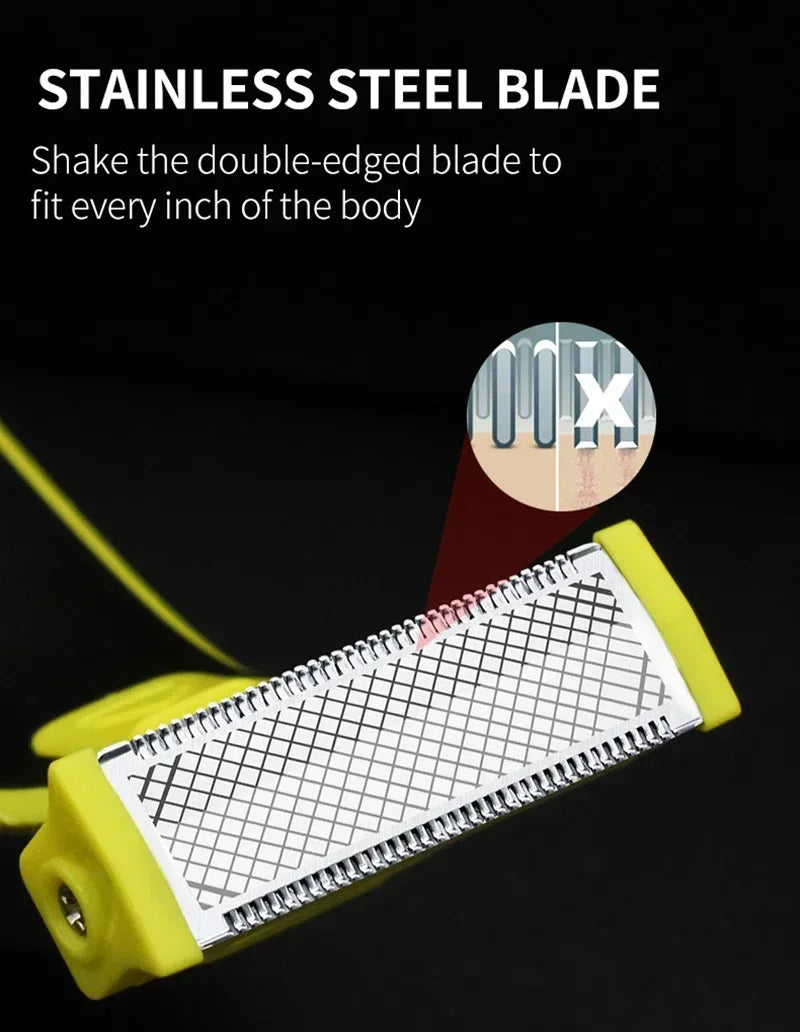 XMSJ Electric Shaver Wet and Dry Razor Double-sided Blade USB Rechargeable Portable Travel T-Shaped Hair Beard Trimmer