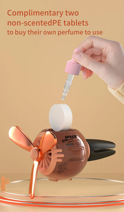 1PC Car Magnetic Cute Cartoon Figure Air Outlet Clip Aromatherapy - Complimentary Two Unscented PE Tablets and Two 5ml Bottles