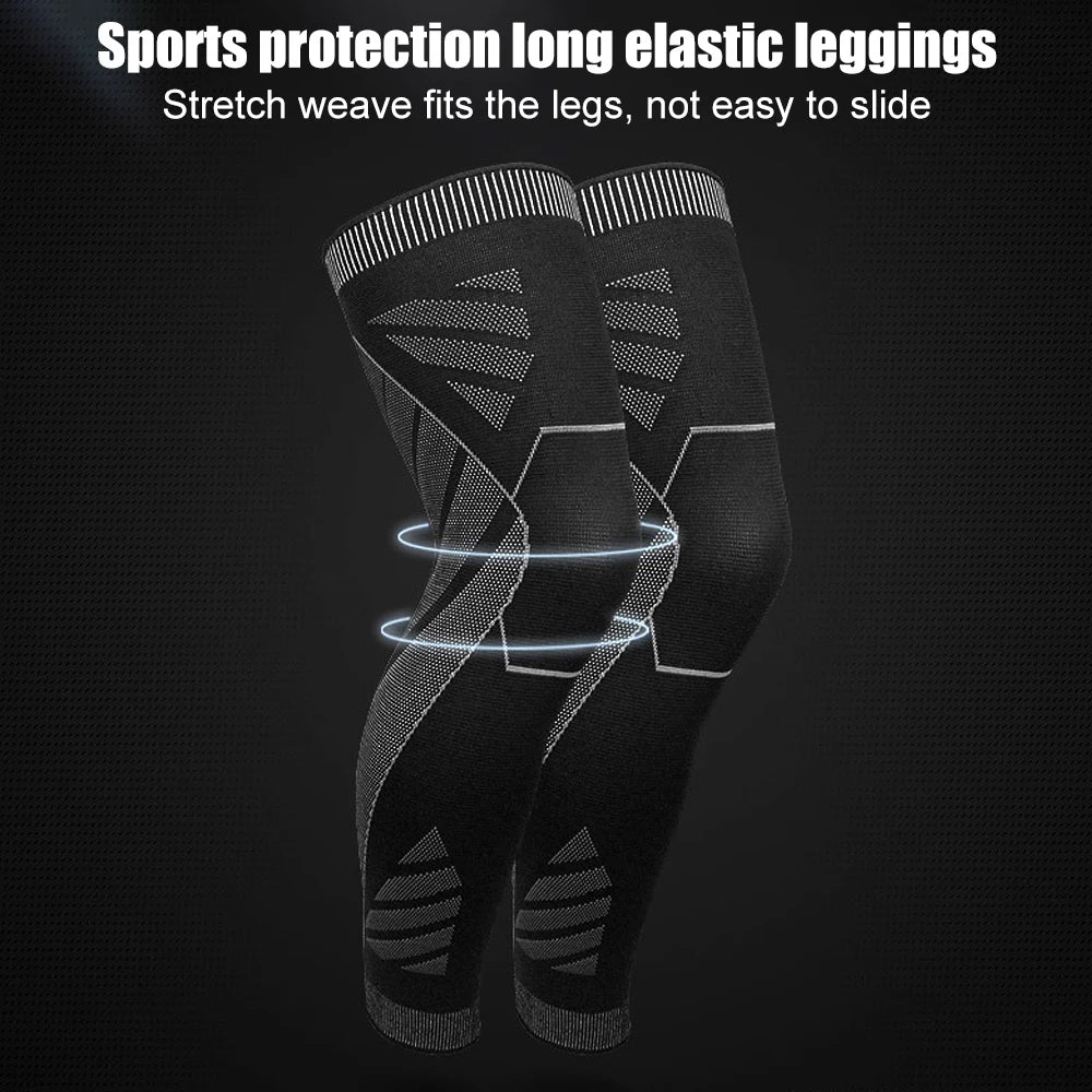 BraceTop 1 PC Full Leg Sleeves Long Compression Leg Sleeve Knee Sleeves Protect Leg, for Man Women Basketball, Arthritis Cycling