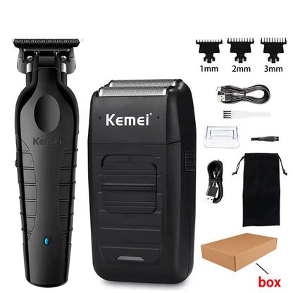 Kemei Professional Electric Hair Clippers USB Rechargeable Barber Trimmer Men's Electric Shaver Clippers KM-2299 KM-1102 Kit
