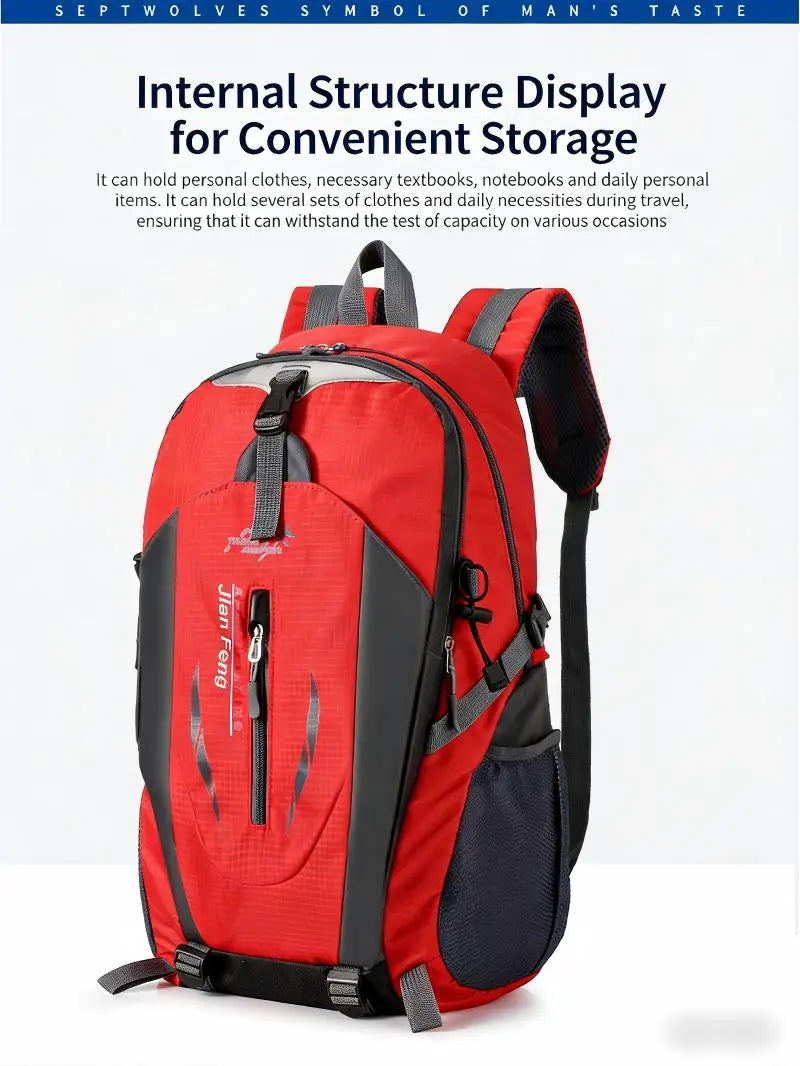 Homefish 40L Waterproof Hiking Backpack Large Capacity Breathable Rucksack Unisex Outdoor Camping Travel Climbing Sports Bag