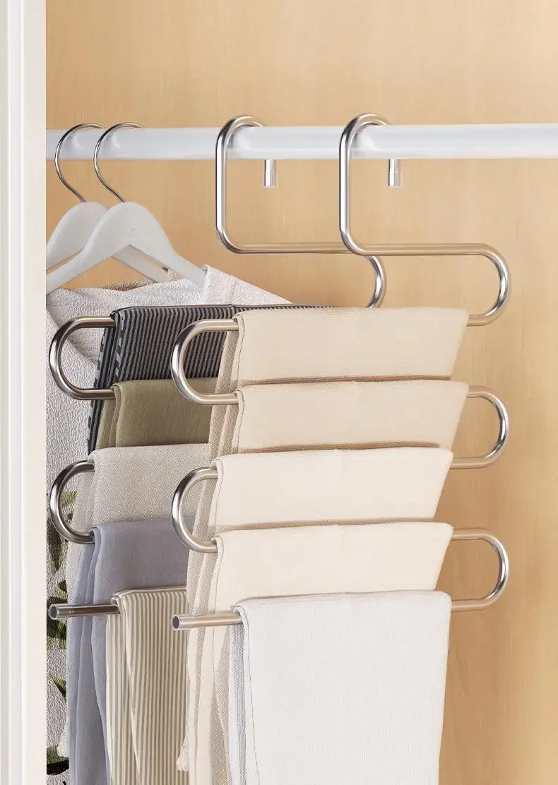 5 Layers Multi-functional Clothes Hangers Non-slip Pant Storage Rack Cloth Rack with Multiple Functions for Hanging and Storage