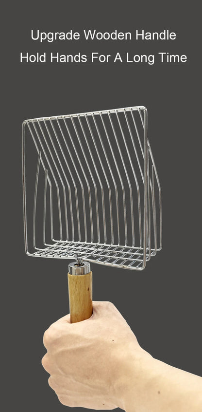 Pet Dung Shovel Stainless Steel Cat Litter Shovel Pet Cleaning Tool Cat Litter Spoon Stainless Steel Durable Handle
