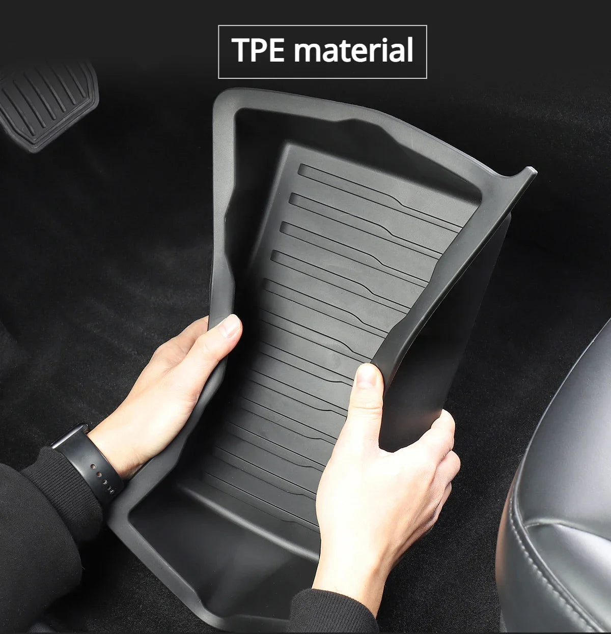 Underseat Storage Box for Tesla Model Y 2021-2024 Seats Drawer TPE Hidden Storage Tray Push Pull Car Organizer Car Accessories