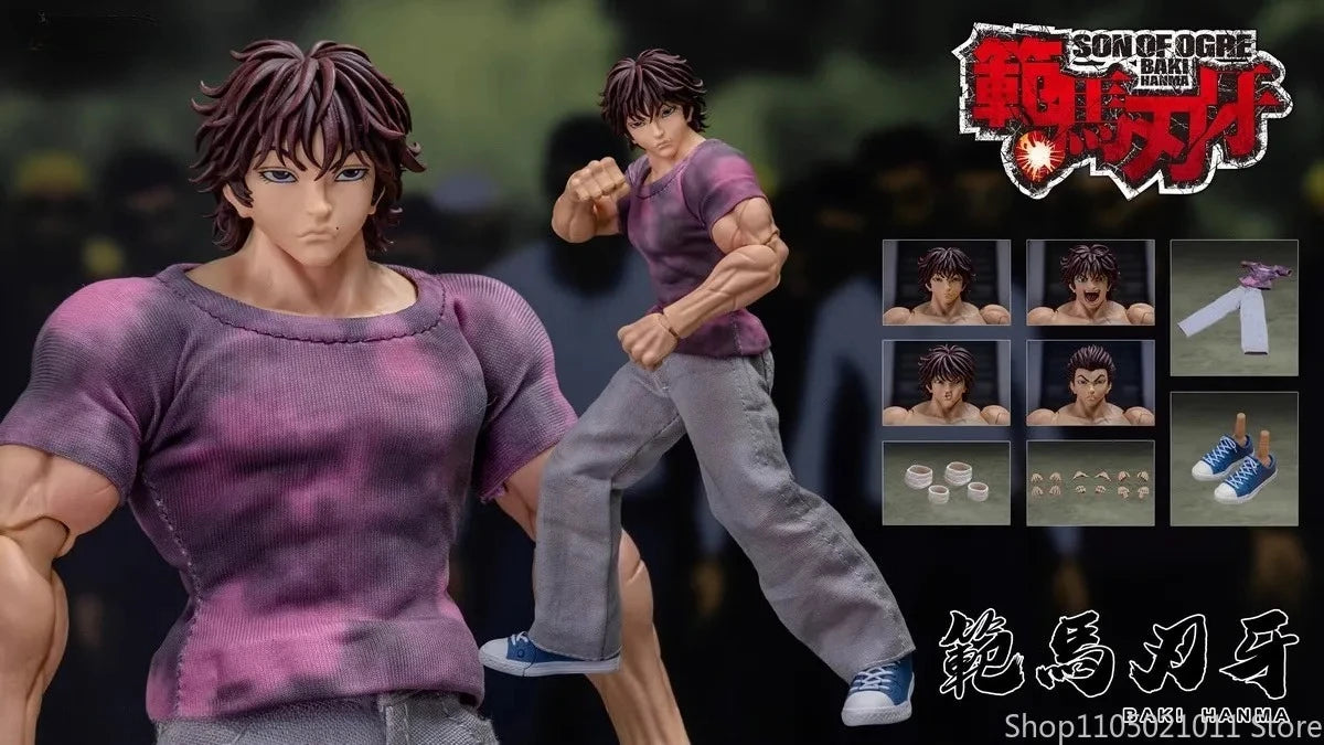 1/12 Scale Anime Baki Hanma Oni Action Figure Real Man Assembly Model Figurine Office Desktop Decoration Ornaments Boy'S Gifts