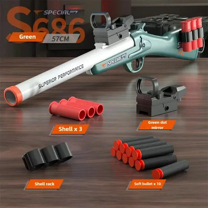 S686 Throwing Shell Toy Gun Soft Bullet Airsoft Launcher Outdoor Sports CS Game Pistola Shooter Fun Toy for Boys Gift