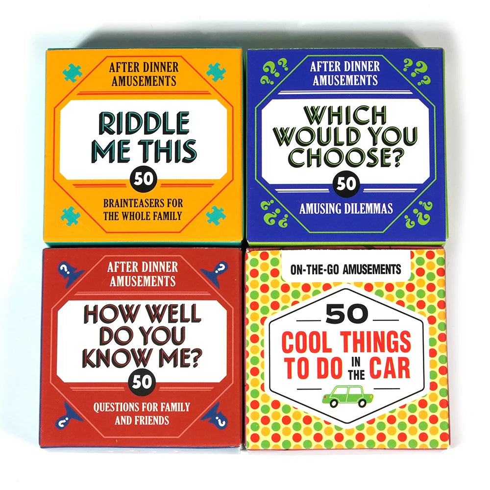 After Dinner Amusements Card Game for Family and Friends How Well Do You Know Me Which Would You Choose Truth or Dare Riddle Me