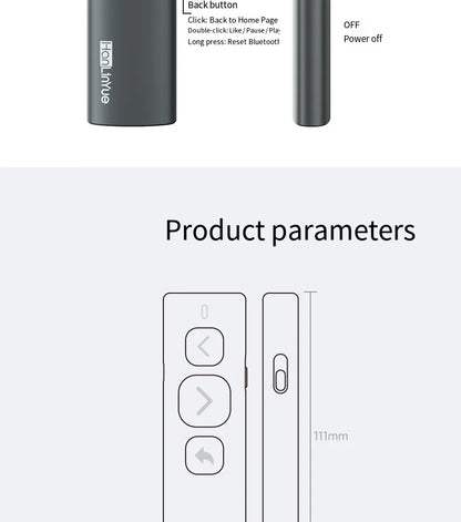 BT Page Turner, e-book reader, smartphone Bluetooth remote control, support for sliding short videos, Android/iOS mobile phones
