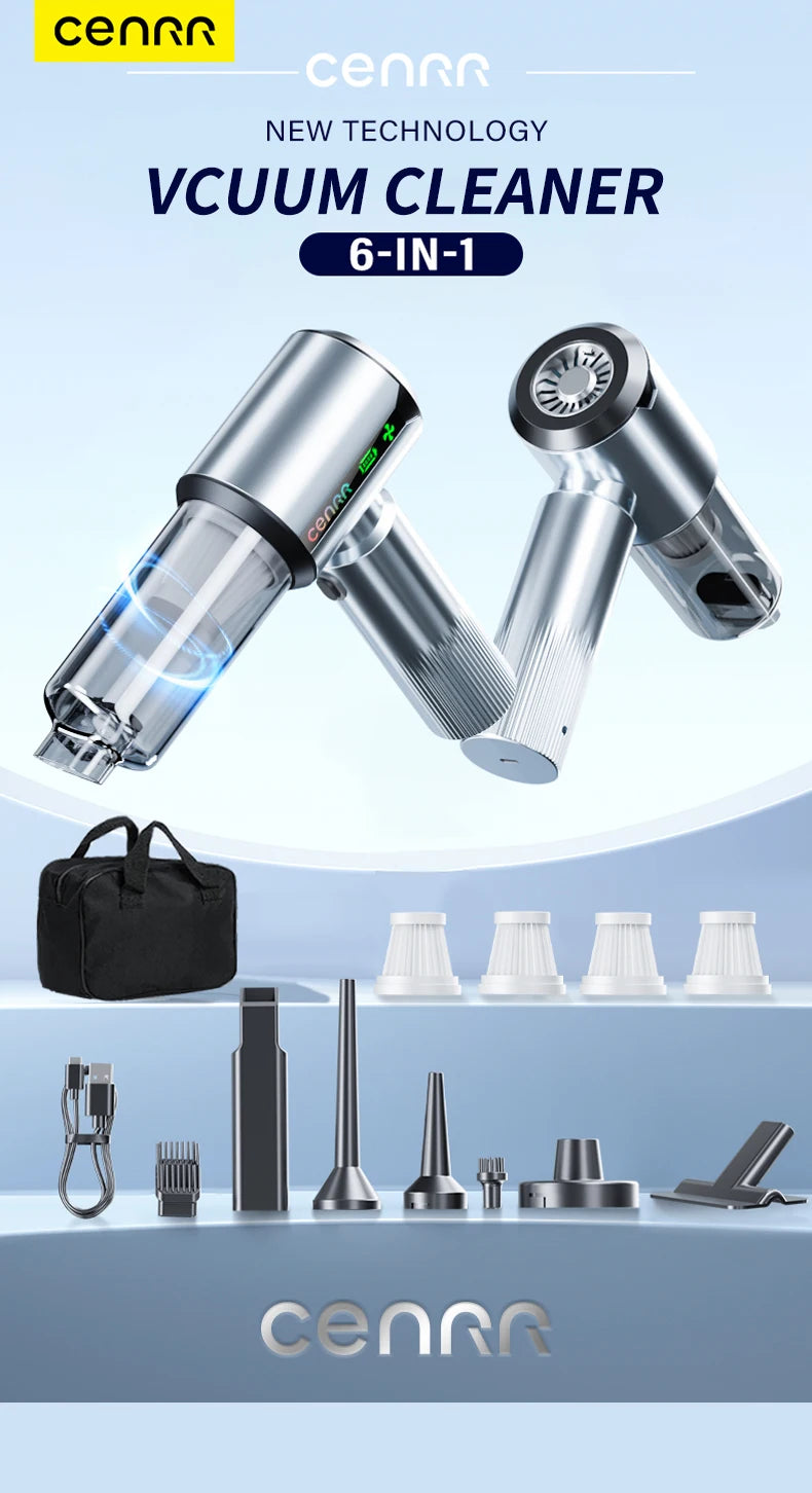 CENRR New Car Vacuum Cleaner Strong Suction Powerful Wireless Portable Car Cleaner for Home Appliance Gift a Birthday Present
