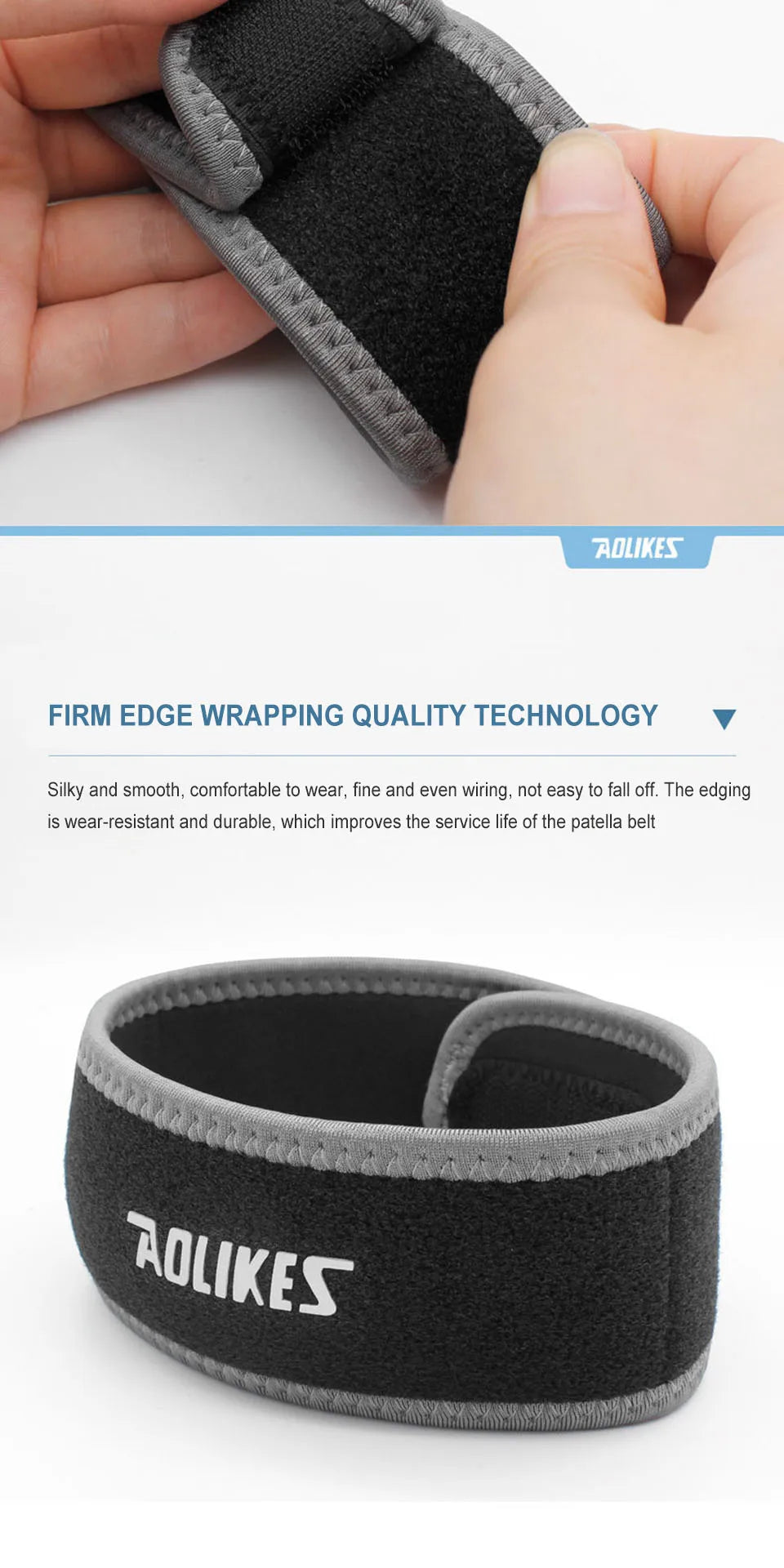 AOLIKES 1PCS Knee Braces for Knee Pain,Patella Knee Support Strap,Adjustable Patellar Tendon Stabilizer Band for Basketball