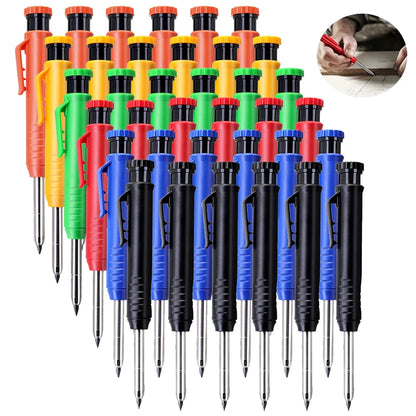 6Pcs Engineering Drawing Woodworking Marking Mechanical Pencils, 2.8mm Long Head Carpenter Pencil, Applicable Construction Works