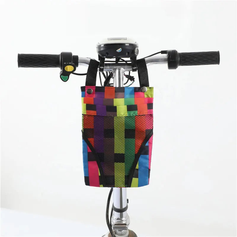 Bicycle Storage Bag Detachable Basket Front Handle Large Capacity Pocket Bicycle Motorcycle  Mobile Phone Bag Accessory