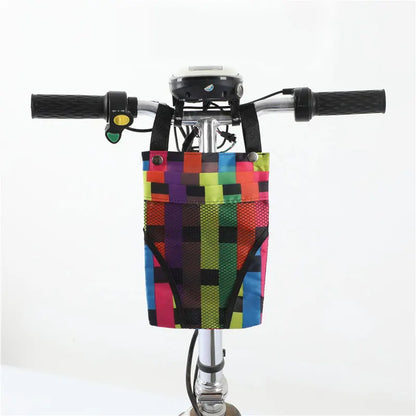 Bicycle Storage Bag Detachable Basket Front Handle Large Capacity Pocket Bicycle Motorcycle  Mobile Phone Bag Accessory