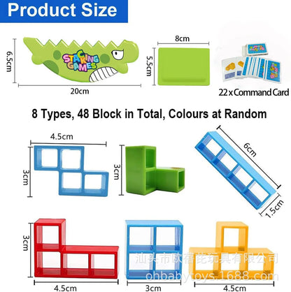 Stacking Game Dinosaur building blocks party game toy Stacked High Tetris Block Desktop Balance Block Stacked Puzzle Board Game
