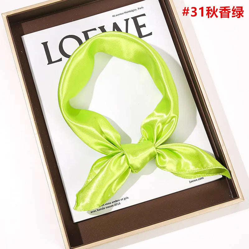 New Solid 60x60cm Square Scarf Single Imitation Silk Bright Light And Satin Performance Scarves Party Gift
