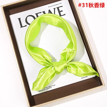 New Solid 60x60cm Square Scarf Single Imitation Silk Bright Light And Satin Performance Scarves Party Gift