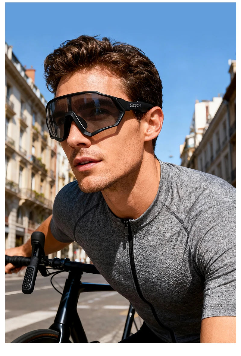 SCVCN Photochromic Cycling Sunglasses Outdoor Sports Running Drving Glasses Road MTB Bicycle Goggles  UV400 Safety Bike Eyewear