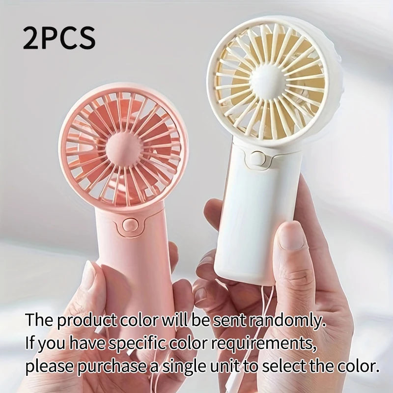 2025 Cute Mini Fan Portable Handheld Fan Lightweight Handy Fan Pocket Size Low Noise Small Electric Fan Student Gift Outdoor Fan