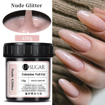 UR SUGAR 150g Transparent Nail Extension Gel Jelly White Light Pink Acrylic French Nail Art UV LED Gel Semi Permanent Manicure