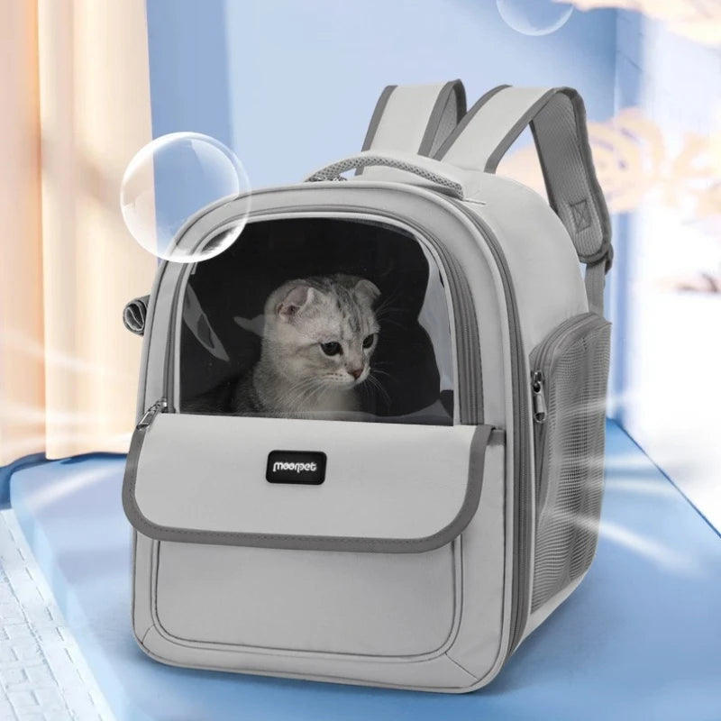 Large Capacity Breathable Mesh Portable Foldable Pet Carrier Backpack for Dog and Cat Outdoor Travel Camping Hiking Supplies