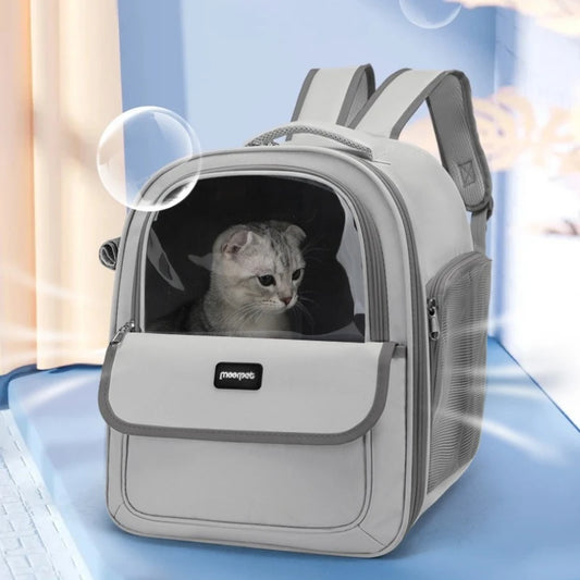 Large Capacity Breathable Mesh Portable Foldable Pet Carrier Backpack for Dog and Cat Outdoor Travel Camping Hiking Supplies