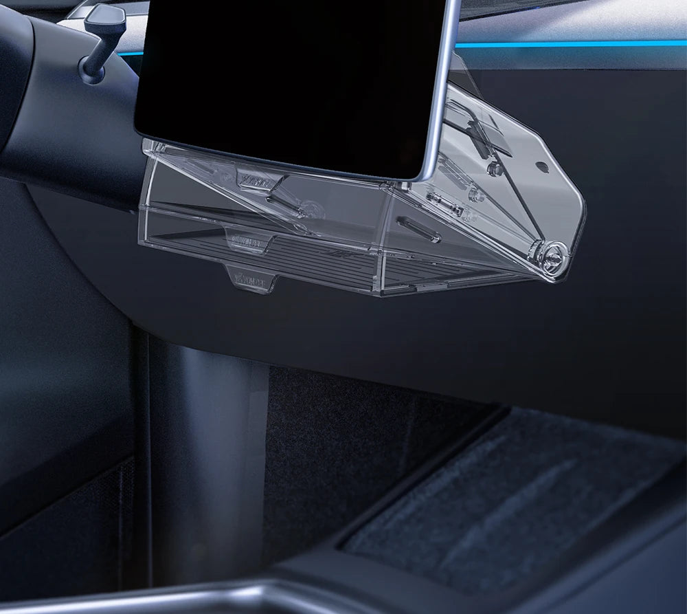 YZ For New Tesla Highland Model 3 Y Juniper Tray Magnetic Under Screen Fold Storage Box ETC Screen Storage Box Accessories