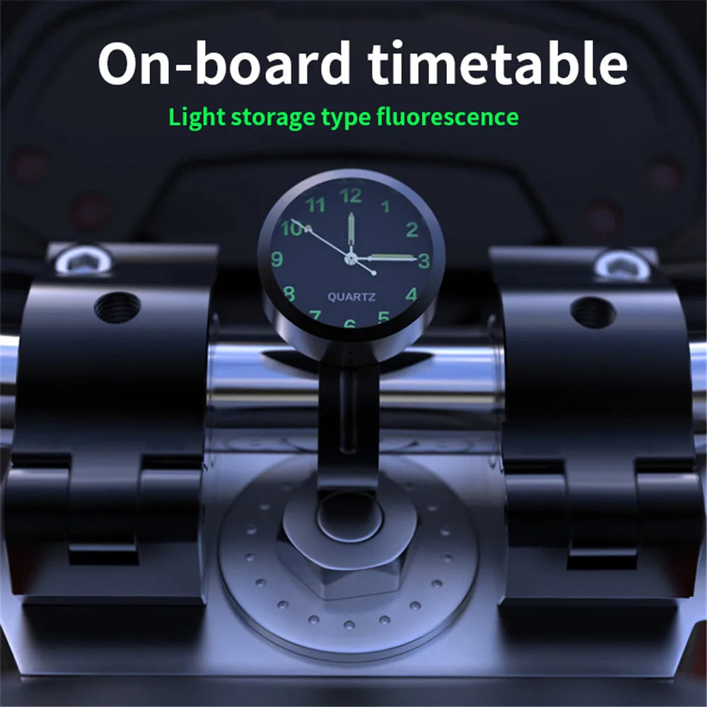 Universal Motorbike Bike Waterproof Handlebar Clock With Night Vision Light 22-25mm Motorcycle Handlebar Mount Clock Watch