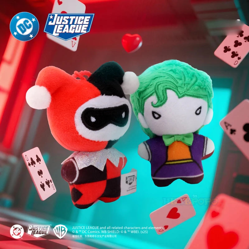 9cm Soft Plush Keychain DC Justice League Batman Superman Harley Quinn Joker Cute Cartoon Movie Dolls Creative Christmas Gifts