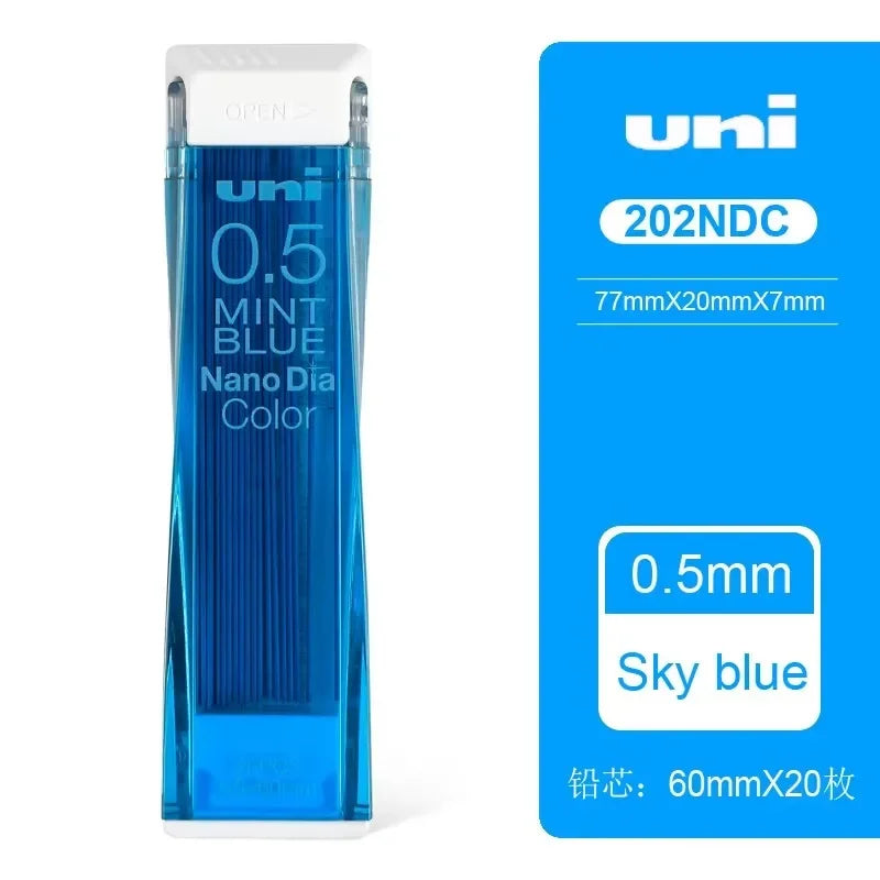 Japan Uni Nano Dia Color 0.5-202NDC Colored Mechanical Pencil Leads Refills 0.5mm Writing Supplies 202NDC