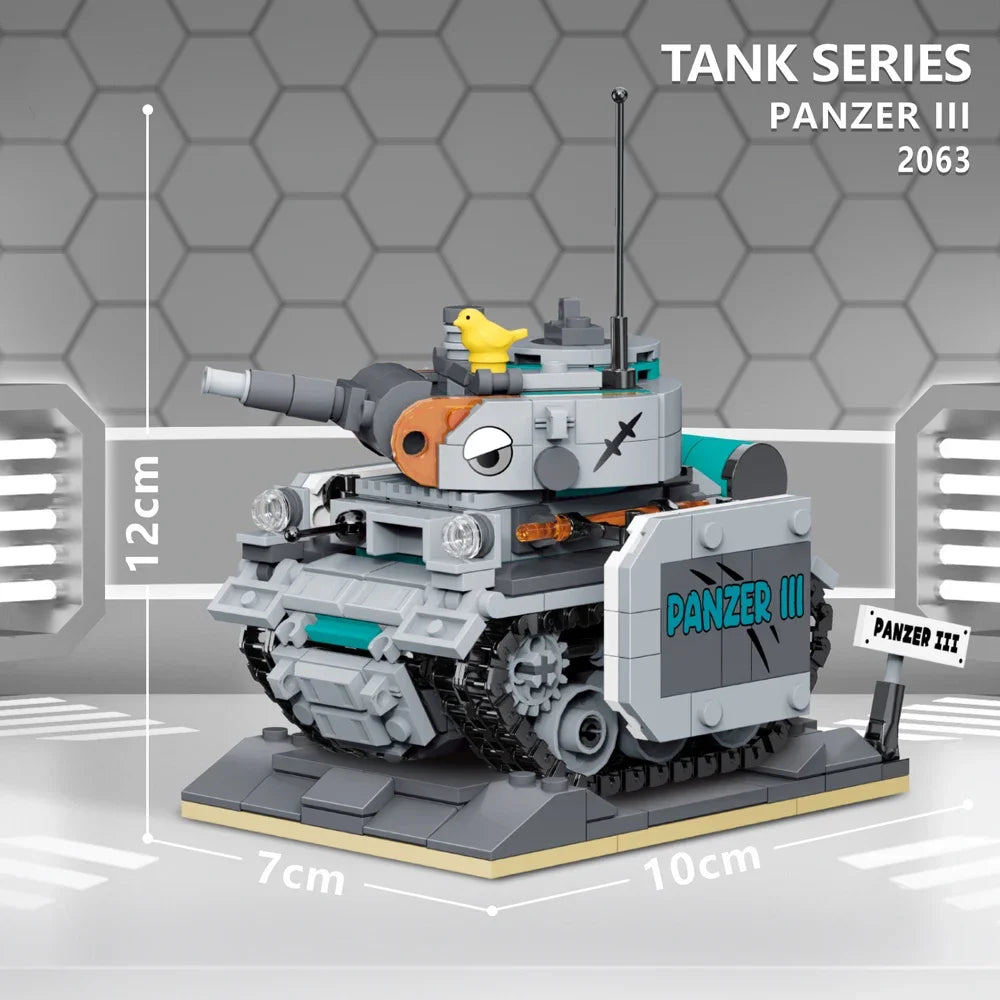 KNEW BUILT Mini Tank Building Blocks Kid Learning Toys Educational Bricks Military Model Construction Set for Children Gift