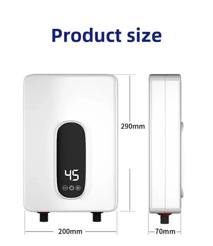 220V Instant Hot Water Heater Tankless Electric Compact for Bathroom Toilet Energy Saving On-Demand Solution