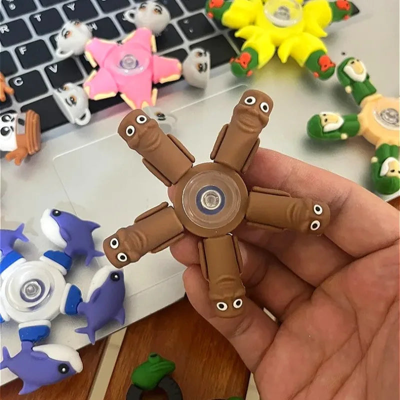 Italian Brainrot Tung Fidget Spinner Chain Toy Deformed Antistress Hand Spinner Vent Toy Adult Stress Relief Fidget Sensory Gyro