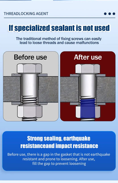 Screw Lock Threadlocker Red Screw Glue Thread Locking Agent Anaerobic Glue Anti-loose Universal Thread Sealants
