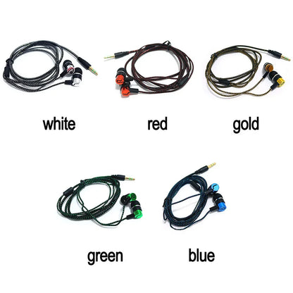 Universal Wired Earphone Noise Reduction In-Ear Stereo Earphones Noodles Style Sport Headset For Samsung Huawei Headphones