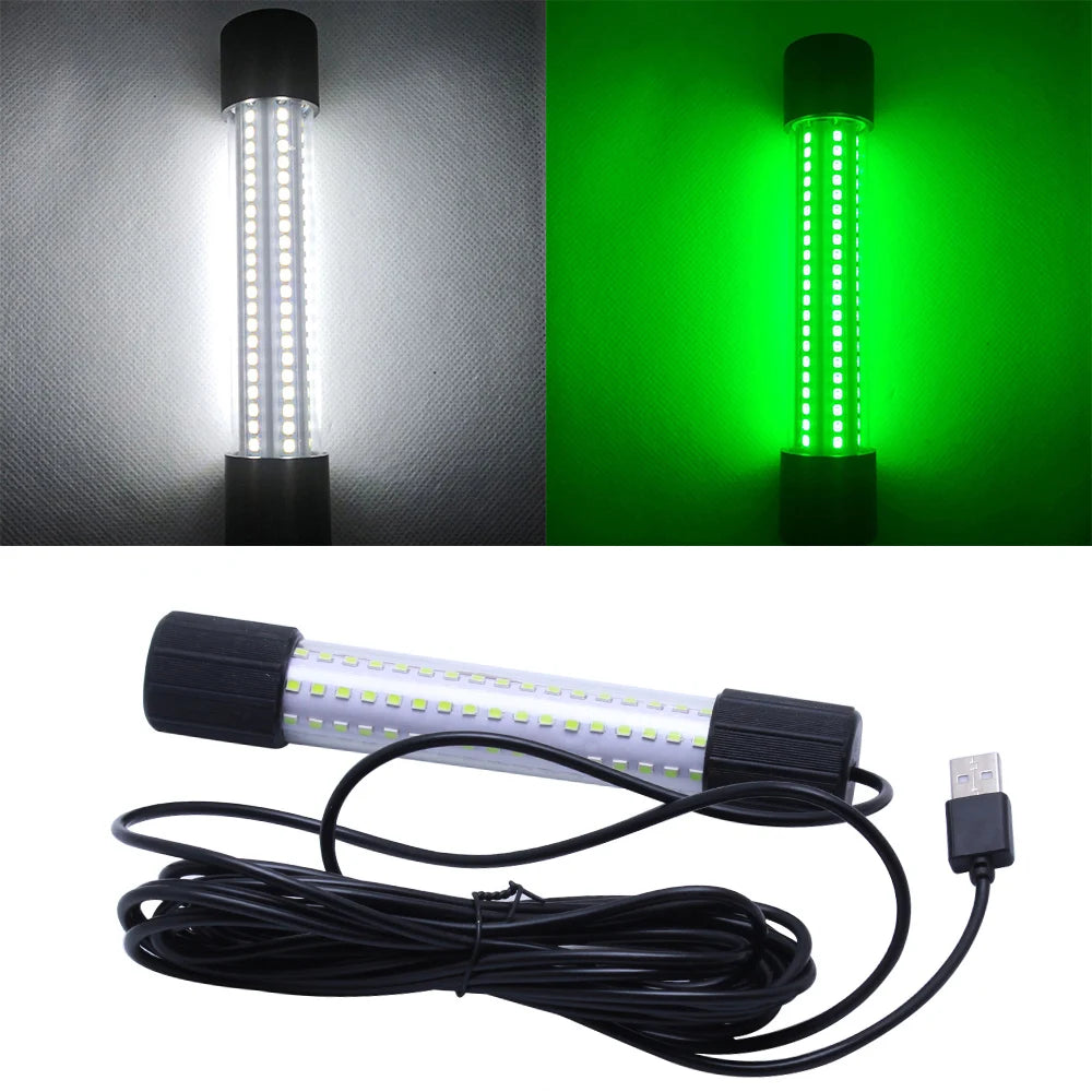 1 pc underwater LED fishing light, night fishing USB fishing light, multiple colors, portable fishing light, high brightness
